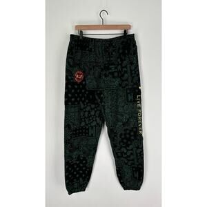 Assholes Live Forever Bandana Print Sweatpants Jogger Mens XXL New ALF Green